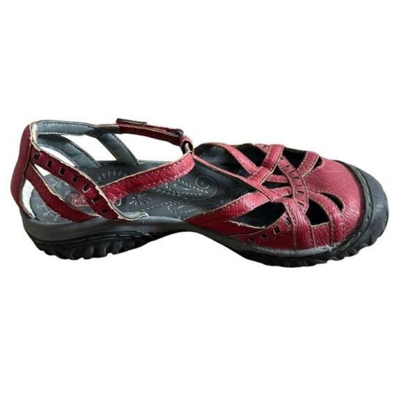 Jambu Sandals Shoes 7.5 M Red Gail Memory Foam Bump Toe Comfort - Picture 6 of 9